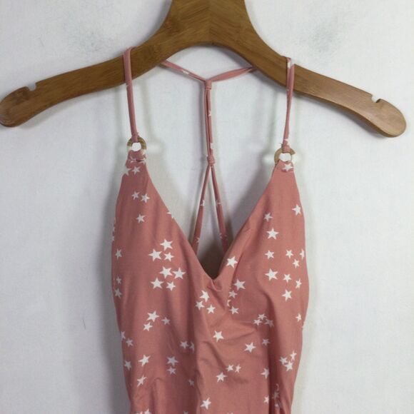 Wet Womens Aria One Piece Swimsuit Open Back Monokini Rose Stars Size S NWT - Picture 8 of 16